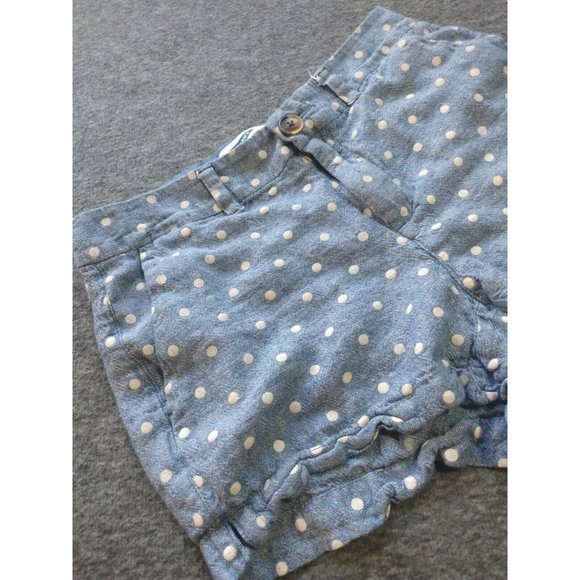 Old Navy Shorts Womens Sz 2 Blue Linen Shorties Polka Dot Everyday Short Shortys - Picture 3 of 12